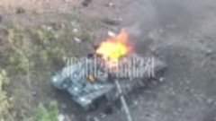 ВС РФ сожгли польский танк PT-91 Twardy на вооружении ВСУ.