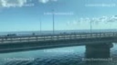 Крымский мост. Пролет разрушен, после вчерашнего удара. Куро...