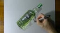 Рисование бутылки водки