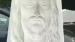3-d эффект иконы лика Иисуса Христа.mp4