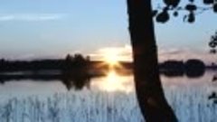 Закат на озере «Комсомольское» Ленинградской Области