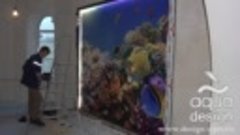 Монтаж Большого Водопада по стеклу с изображением морского д...