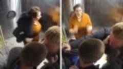 Русская женщина смело кинулась на защиту мужа в лифте Красно...