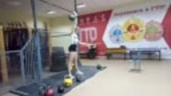 Зимина Даша, впервые рывок с гирей 24 кг!