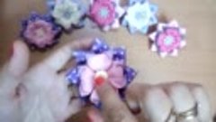 Простые бантики канзаши излент-Kanzashi Flower-DIY Grosgrain...