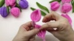 DIY Tulips 🌷ТЮЛЬПАНЫ своими руками на ПОДАРОК 🌷 Цветы из с...