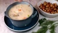 сырный суп с курицей и грибами.
