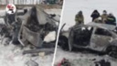 В Башкирии 4 человека заживо сгорели в «Тойоте» после ДТП 