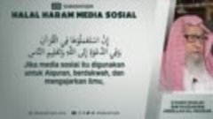 0340 - Halal Haram Media Sosial - Syaikh Shalih Al Fauzan #N...