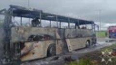 Загорелся автобус, перевозивший детей