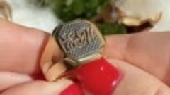 Эксклюзивное мужское кольцо из красного золота 585 пробы с ч...