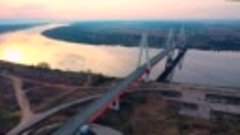 Муромский Вантовый мост с высоты птичьего полёта 4К видео