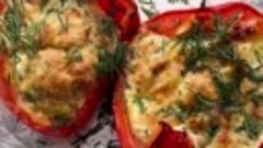 Запеченные перцы с сыром и зеленью