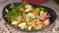 Салат с филе, редиской и сухариками