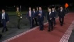 Кадры прибытия Владимира Путина в Минск