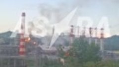 Момент атаки БПЛА на нефтезавод в Туапсе