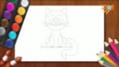 Учимся рисовать Развивающий мультик - рисуем котика