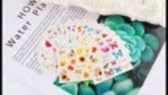 Ноклейки для ногтей обзор, бабочки с цветочным рисунком