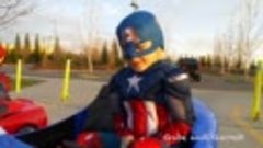 ▶ Power Wheels Racing - Spiderman vs Captain America Full Ra...