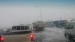 Астана сильная метель авто бан забит снегом.стоим на мосту.