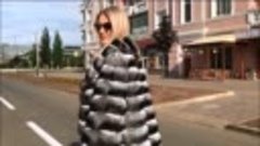 Fashionable fur coat from chinchilla (premium select), speci...