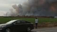 В Скопинском районе горят склады с боеприпасами
