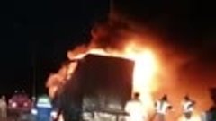 Грузовик сгорел на трассе М7