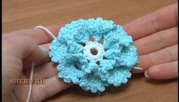 Crochet Spiral Petal Flower Урок 23 Как связать Цветок со спиралькам ...