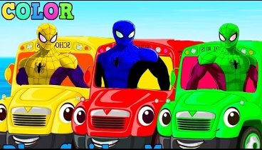 LEARN COLORS BUS Cartoon for Children Funny Colors Spiderman Baby Nu ...