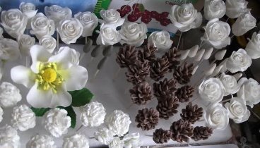 Зимний свадебный торт, part 1(wedding cake)