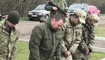 Добровольно сложившие оружие военнослужащие Украины преклонили колен ...