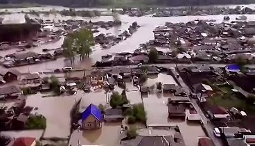 Наводнение в Чарышском вид с горы