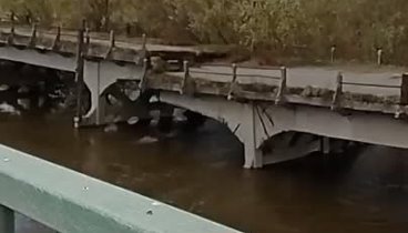 обрушение старого бетонного моста г.Уварово