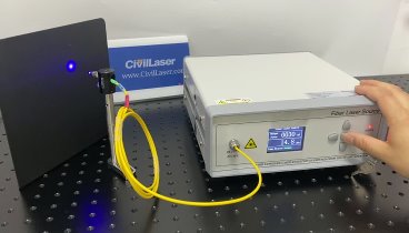 Видео одномодового волоконного лазера 450 нм, 30 мВт