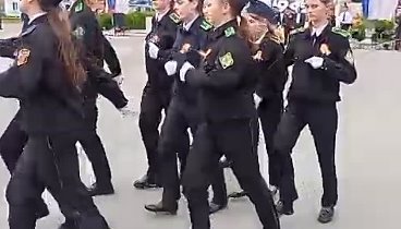 Внук Сергей с кадетским корпусом открывают Митинг на площади Целинного.