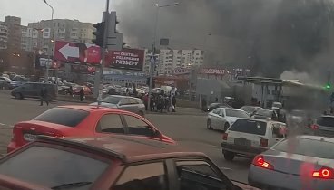 Пожар в Одессе. Горит рынок на Заболотного 