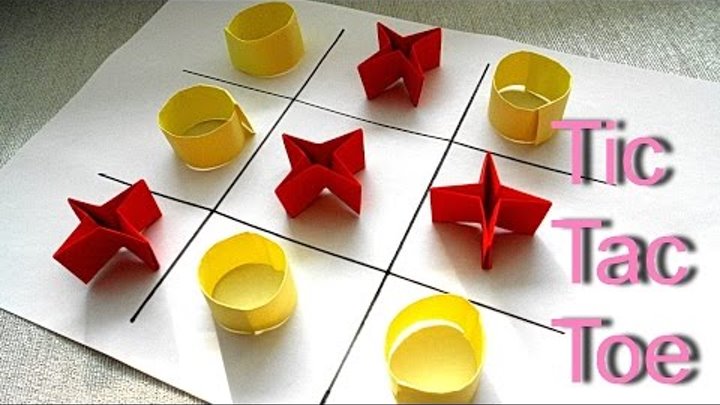 Origami Game Tic Tac Toe. Simple Paper folding