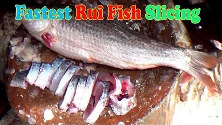 Expert Live Fish Cutting Skills in Fish Market 2019 Big Rui Fish slicing