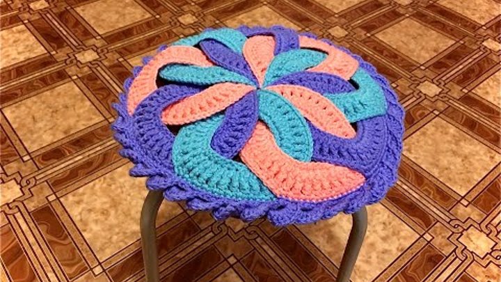 Оригинальная сидушка для стула крючком/Original crochet chair seat