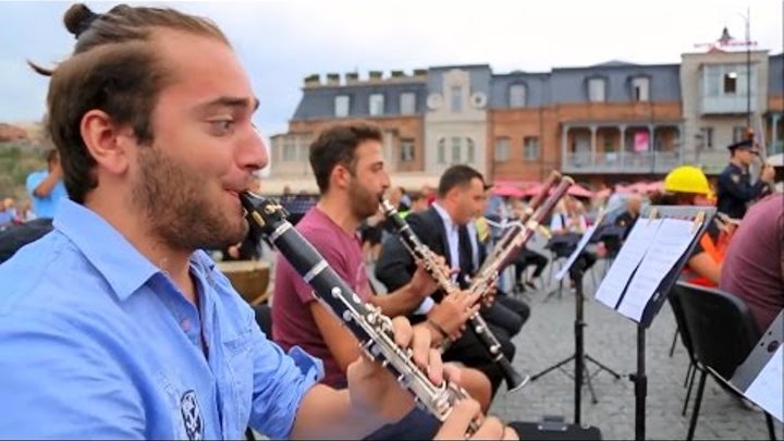 A flash mob performance of Georgian Sinfonietta in Tbilisi, Georgia