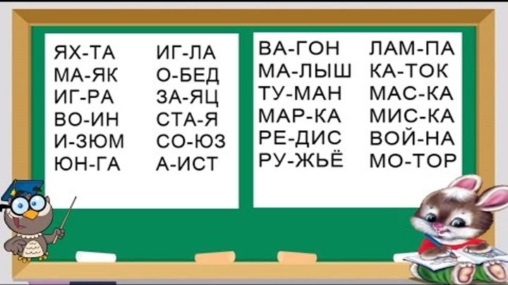 Слоги слова видео. Слова для чтения по слогам для детей 4-5 лет Учимся читать. Чтение по слогам для детей 6. Чтение по слогам для детей 6-7. Читаем по слогам для детей 6-7.