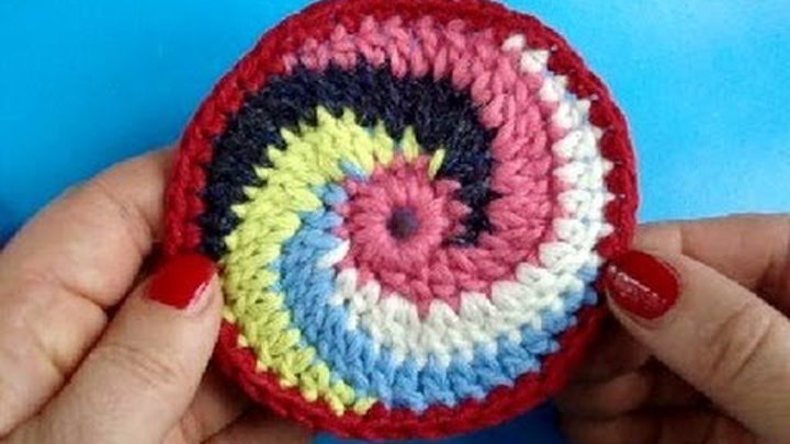 Вязание крючком Урок 246 Круг спираль Spiral crochet circle motif