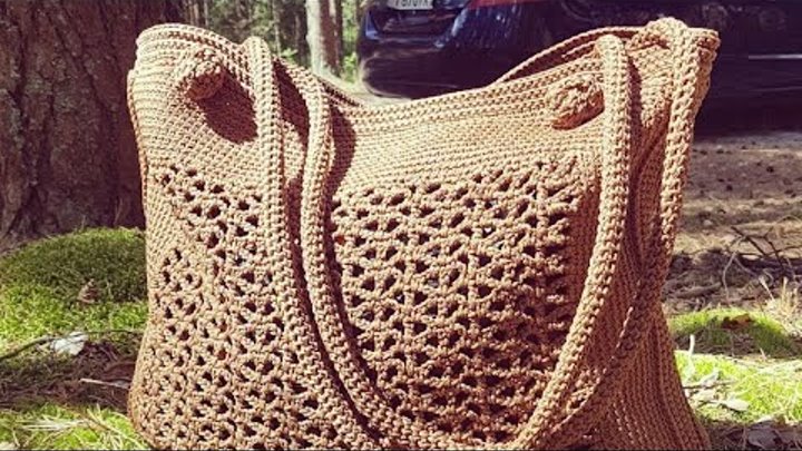 Вяжем стильную сумку-шоппер для пляжа и города 🏖🏣 crochet pattern.
