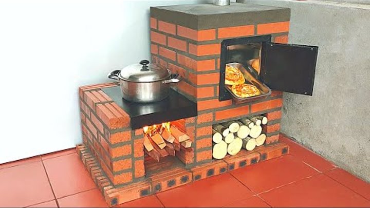 the idea of making an oven and wood stove from red bricks