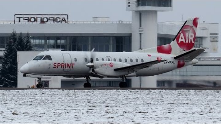 Saab-340A SP-KPL посадка в Бресте