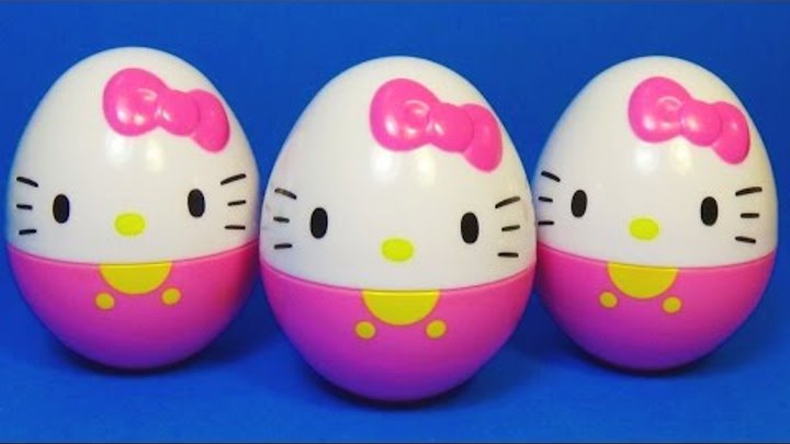 4 surprise eggs Kitty!!! HELLO KITTY eggs surprise unboxing toys for ...