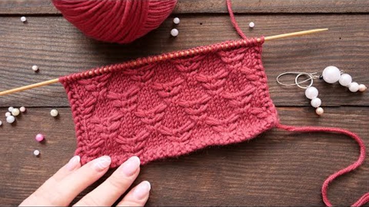 Девчачий узор спицами Free knitting pattern