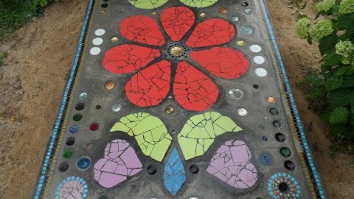 Мозаичный ковёр из бетона, красивое украшение для дома и сада.Ларик  ...