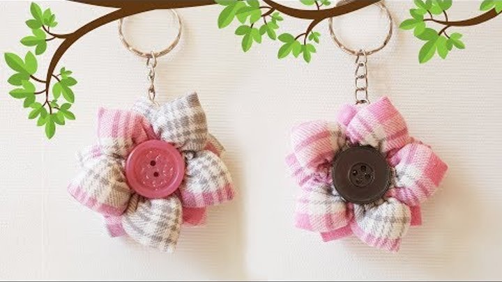 Flower from Fabric Trinket Craft Tutorial: For Keys and Gift | Цвето ...