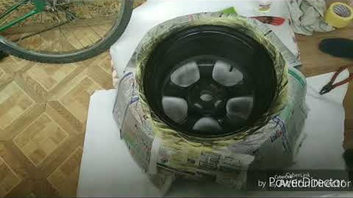 Покраска литых дисков баллончиком в чёрный матовый цвет